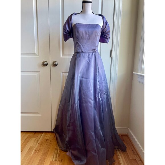 Jessica McClintock Lavender Satin Formal Gown - Size 8 - Picture 1 of 10